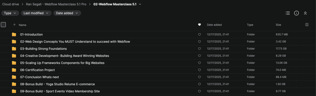Ran Segall – Webflow Masterclass 5.1 Pro