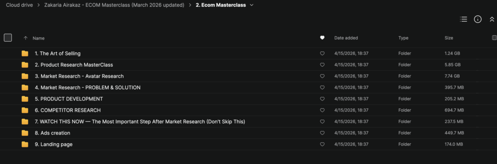Zakaria Airakaz – ECOM Masterclass (March 2026 Updated)